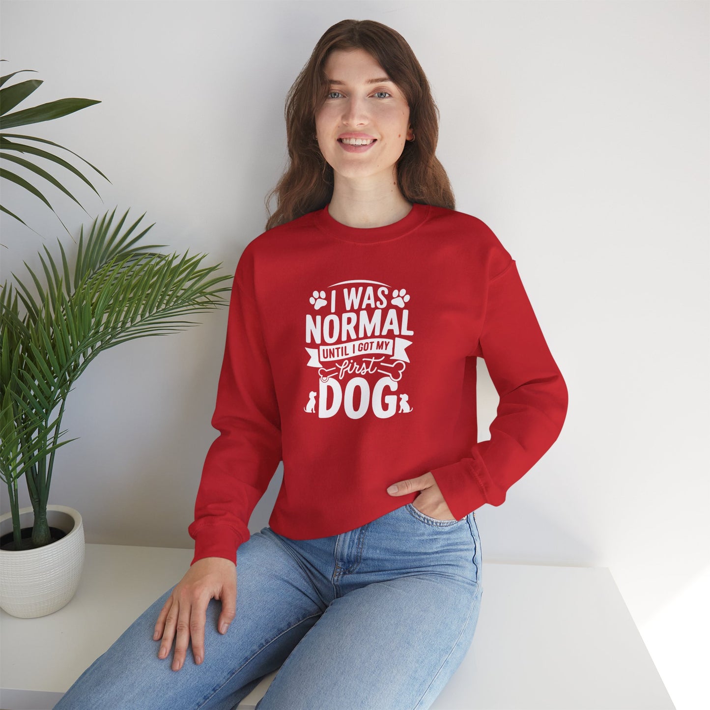 Funny First Dog Sweatshirt | I Was Normal Pet Lover Sweatshirt