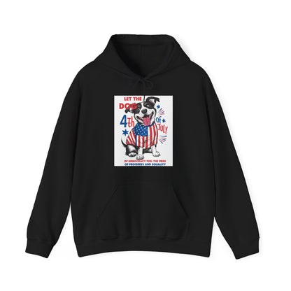 4th of July Dog - American Flag Patriotic Hoodie