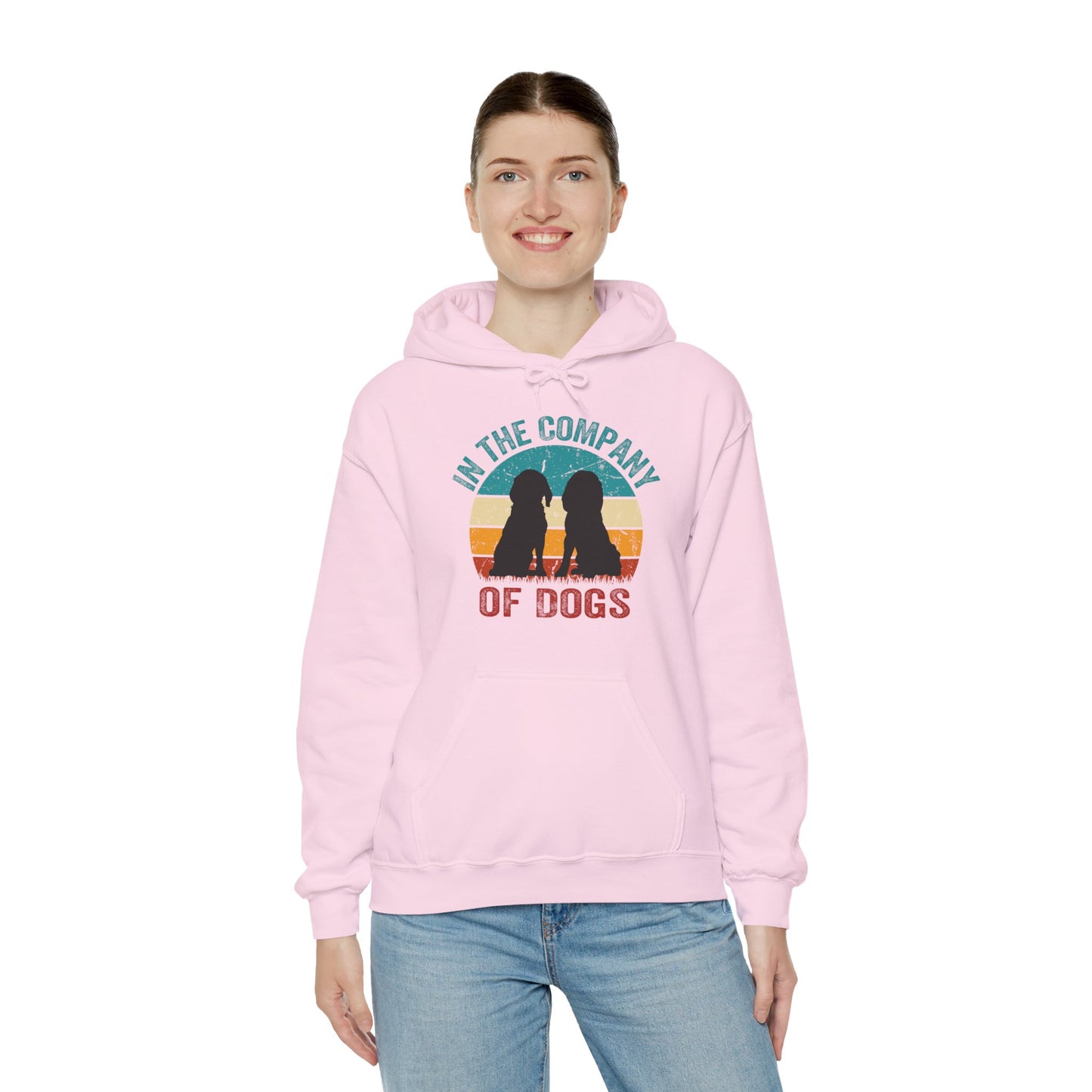 In The Company Of Dogs - Retro Sunset Hoodie