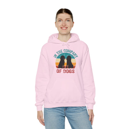 In The Company Of Dogs - Retro Sunset Hoodie