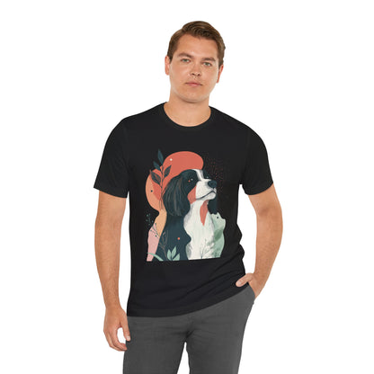 Abstract Bearded Collie Minimalist Unisex Tee