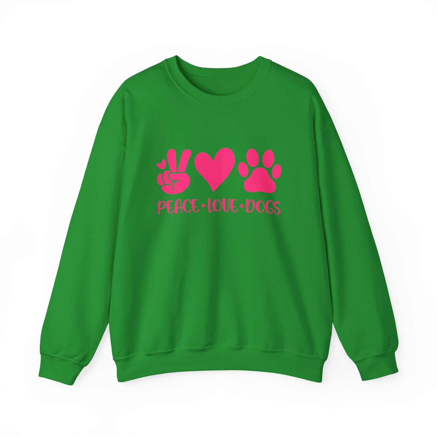 Peace Love Dogs Pink Graphic  Sweatshirt