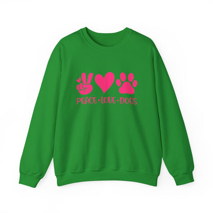 Peace Love Dogs Pink Graphic  Sweatshirt