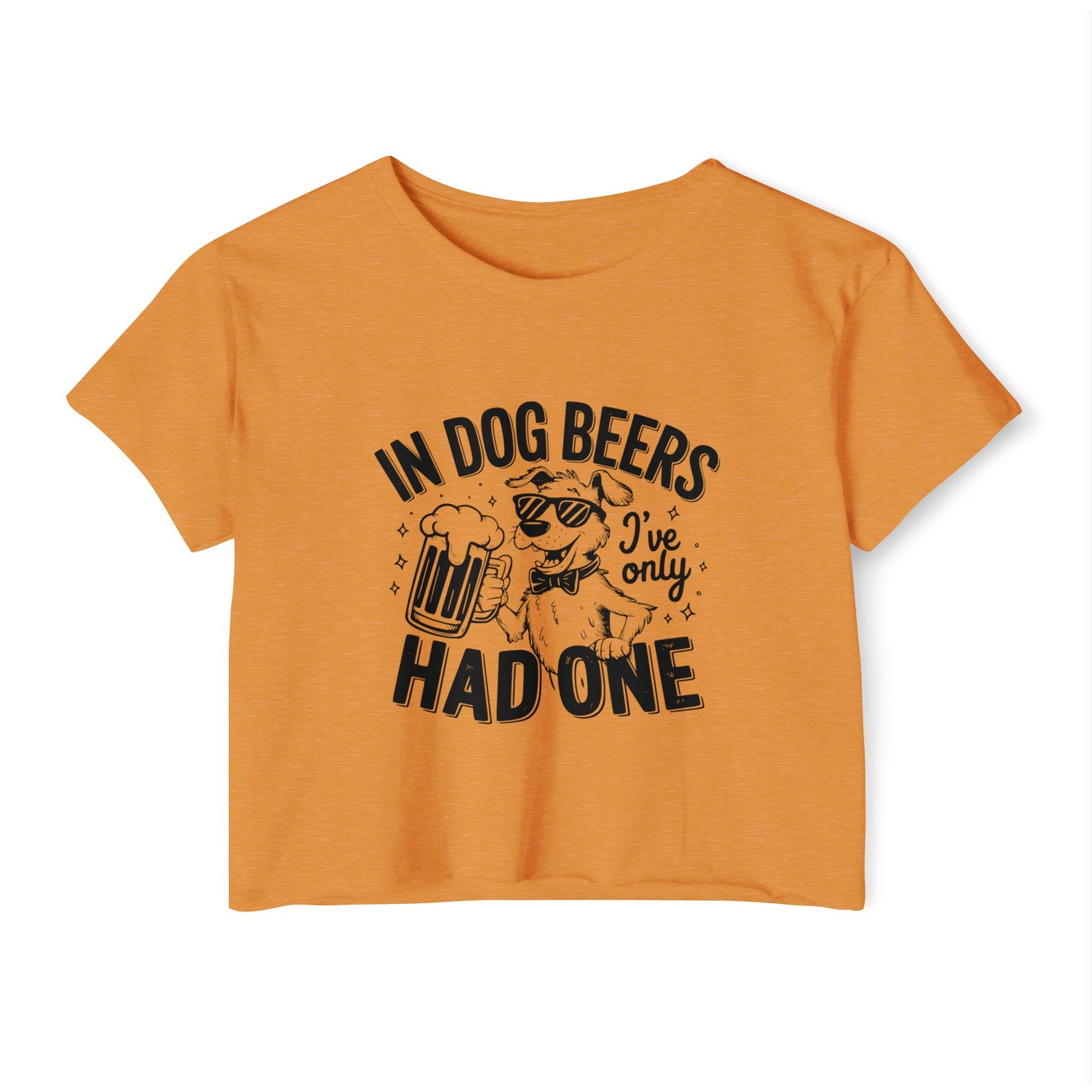 Funny Dog Beer Quote Crop Top – “In Dog Beers I’ve Only Had One”