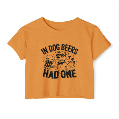 Funny Dog Beer Quote Crop Top – “In Dog Beers I’ve Only Had One”