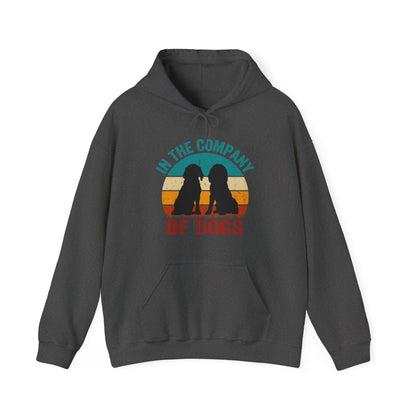 In The Company Of Dogs - Retro Sunset Hoodie