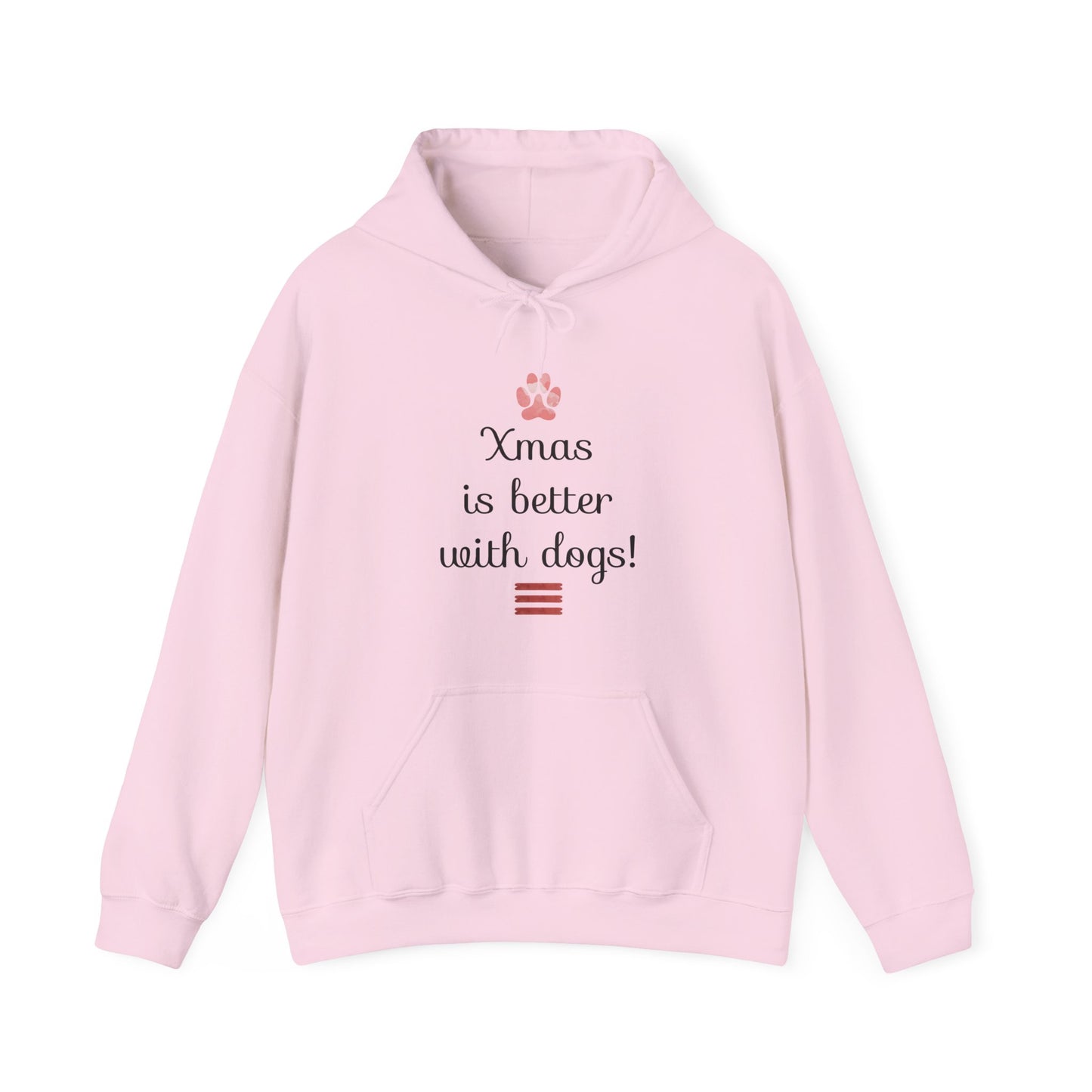 Xmas Is Better with Dogs - Holiday Paw Print Hoodie