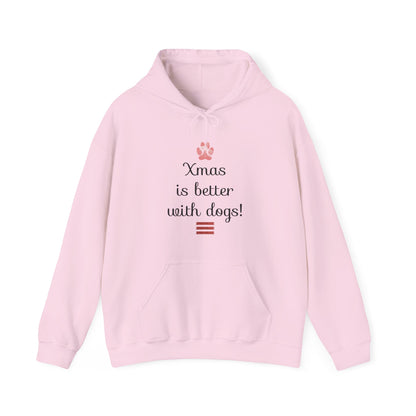 Xmas Is Better with Dogs - Holiday Paw Print Hoodie