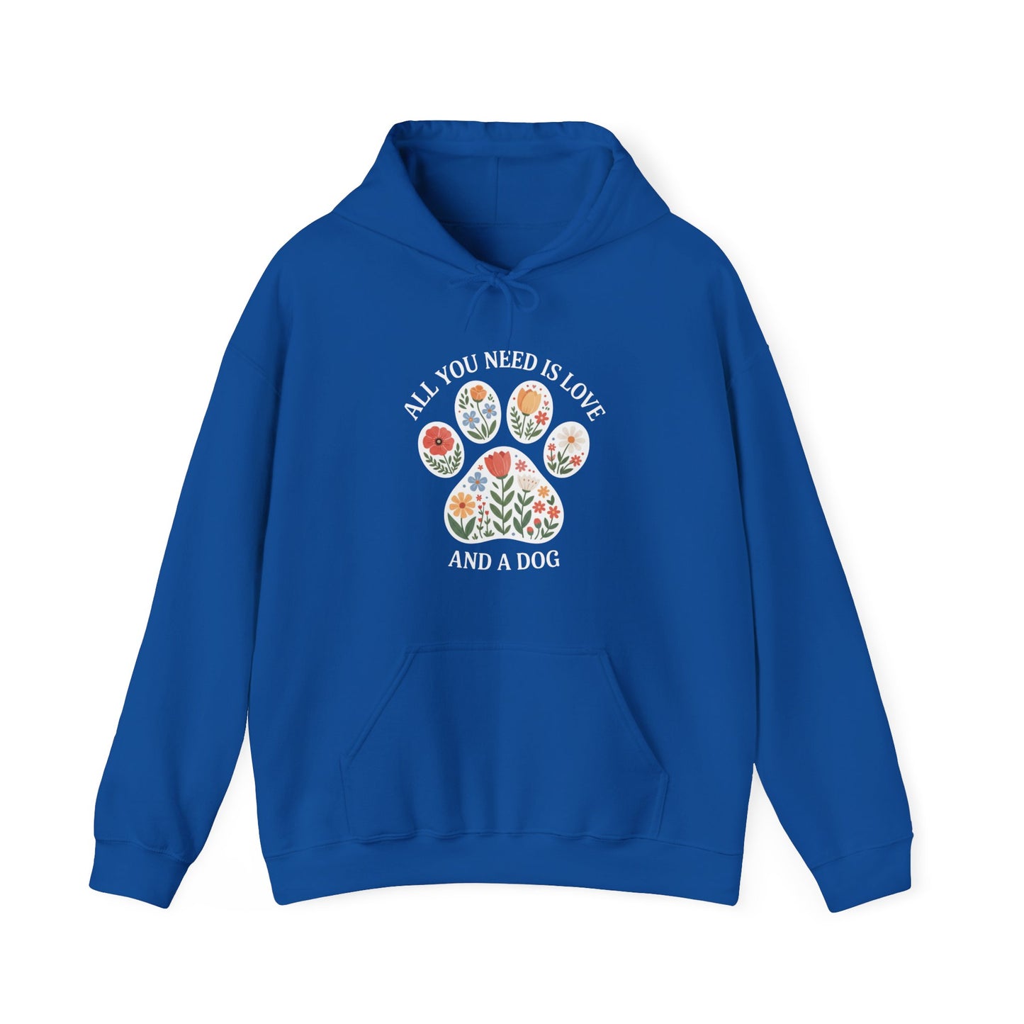 All You Need Is Love & A Dog | Floral Paw Print Hoodie