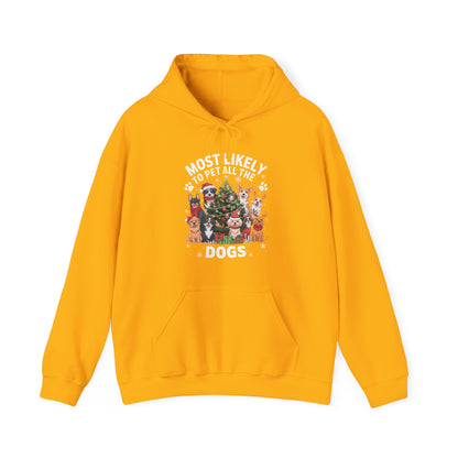 Most Likely To Pet All The Dogs Christmas Hoodie