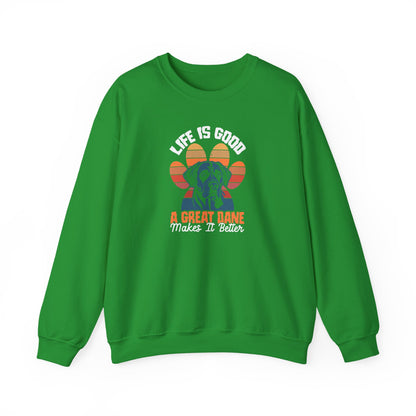 Great Dane Life Sweatshirt | Retro Sunset Dog Lover Gift