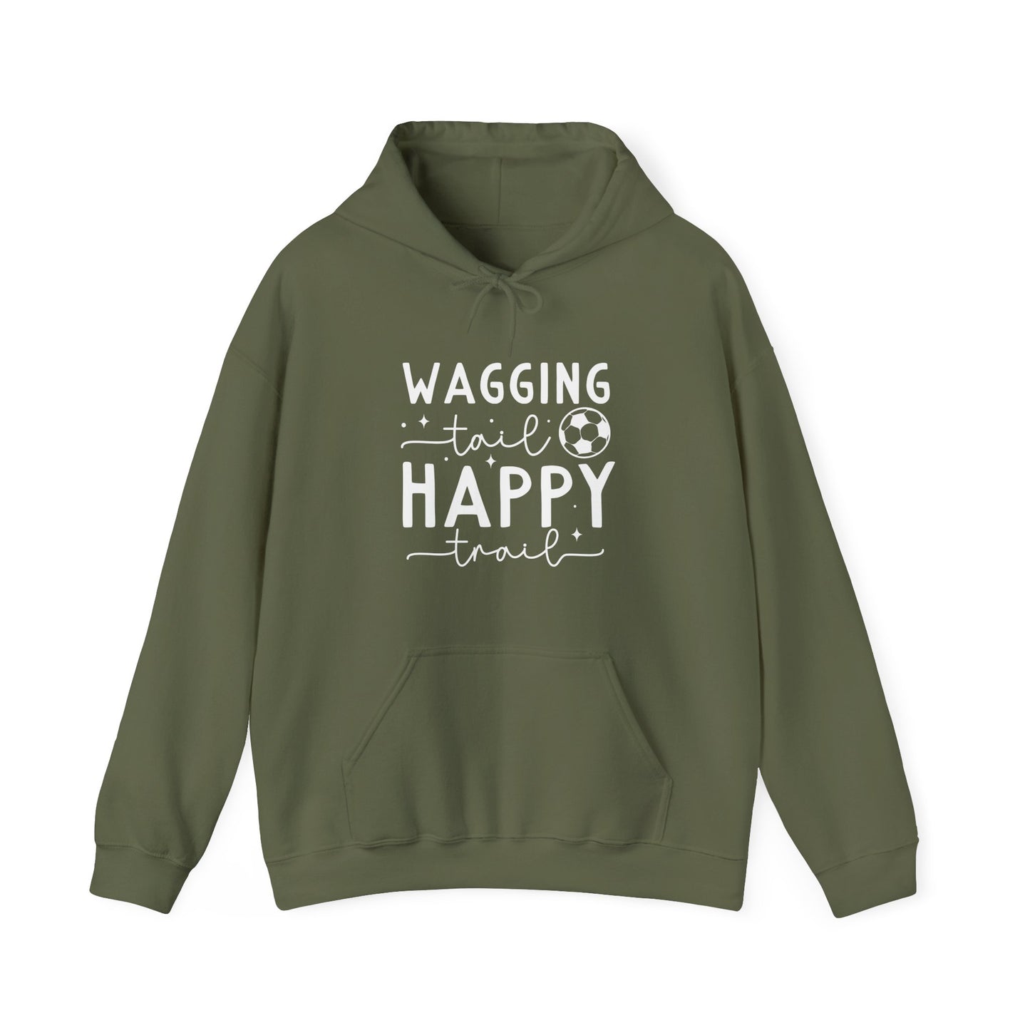 Wagging Tail Happy Trail Hoodie | Funny Soccer Dog Gift