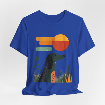 Dachshund Retro Sunset Minimalist Unisex Tee