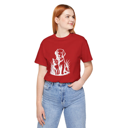 Modern Monochrome Pet Lovers T-Shirt