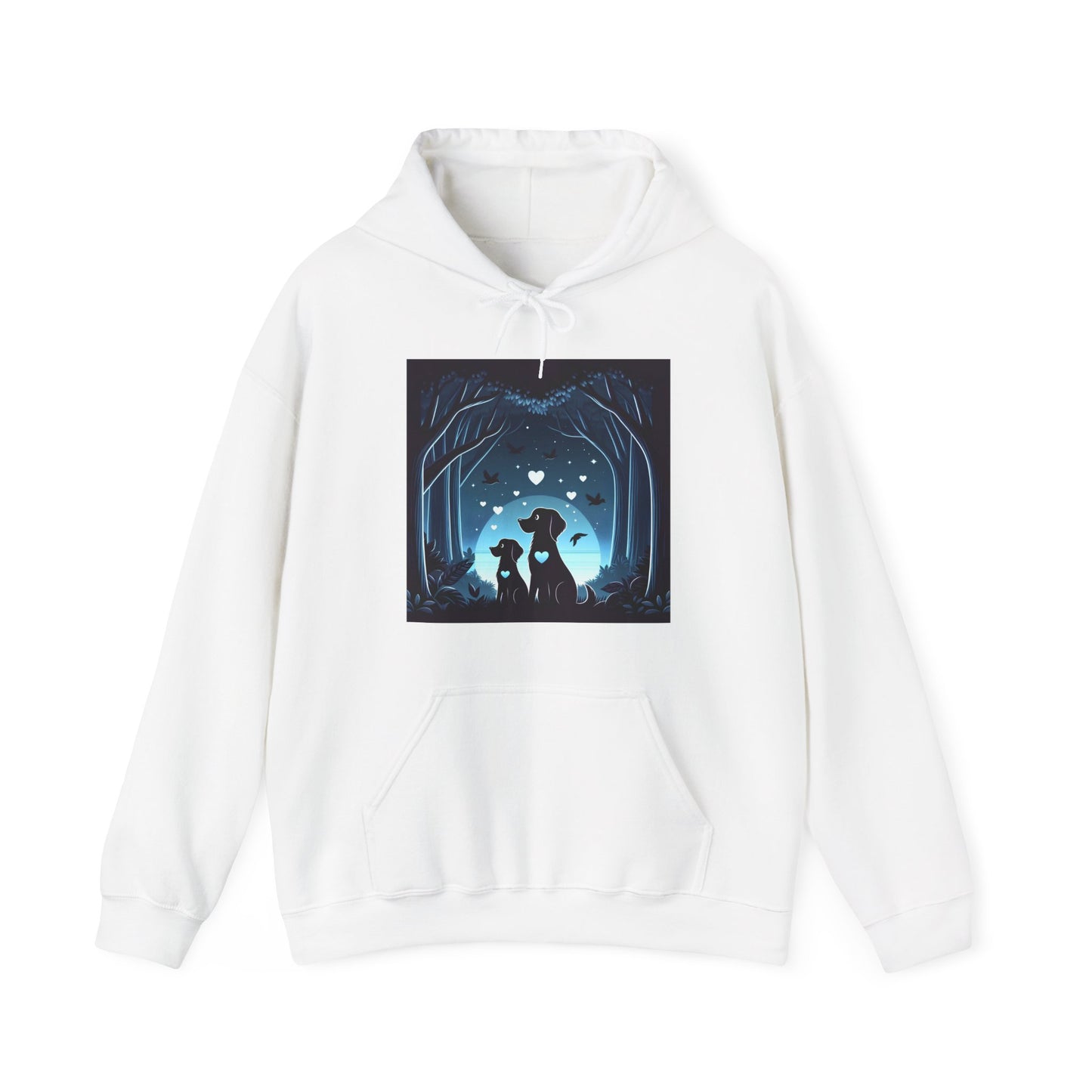 Dog Love in the Moonlight - Forest Unisex Hoodie