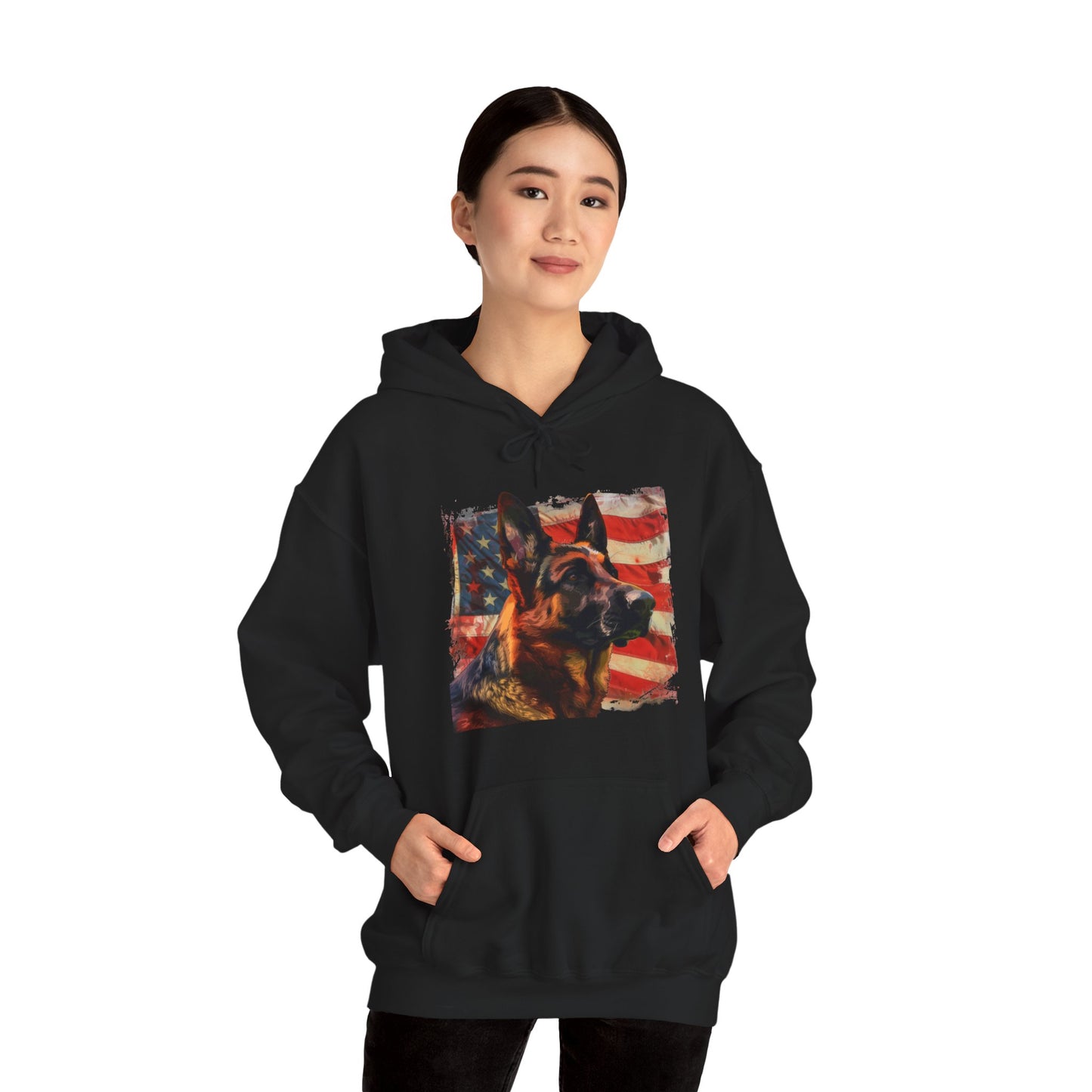 German Shepherd Patriotic Unisex Hoodie