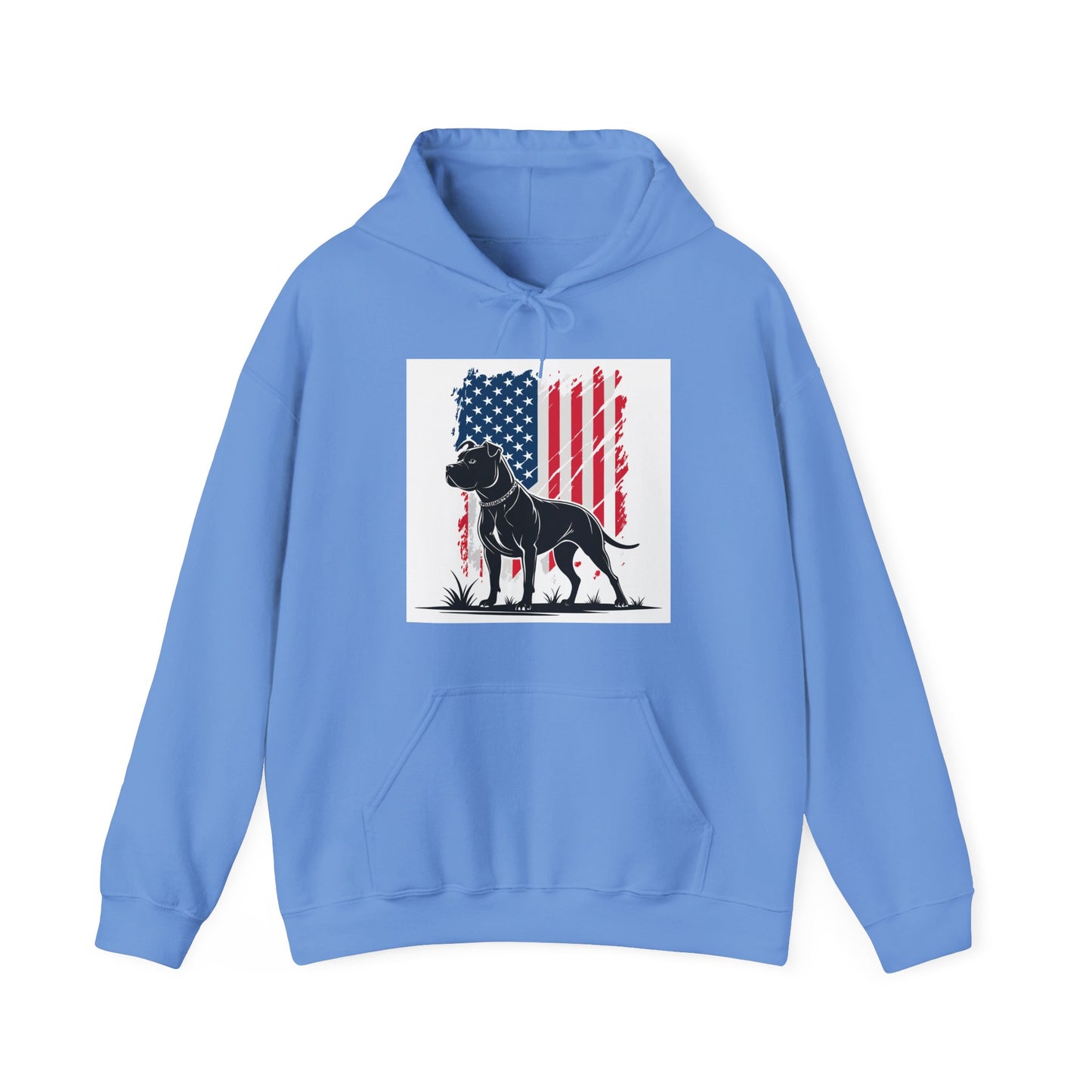 Patriotic Pitbull Unisex Hoodie – American Flag Dog Lover