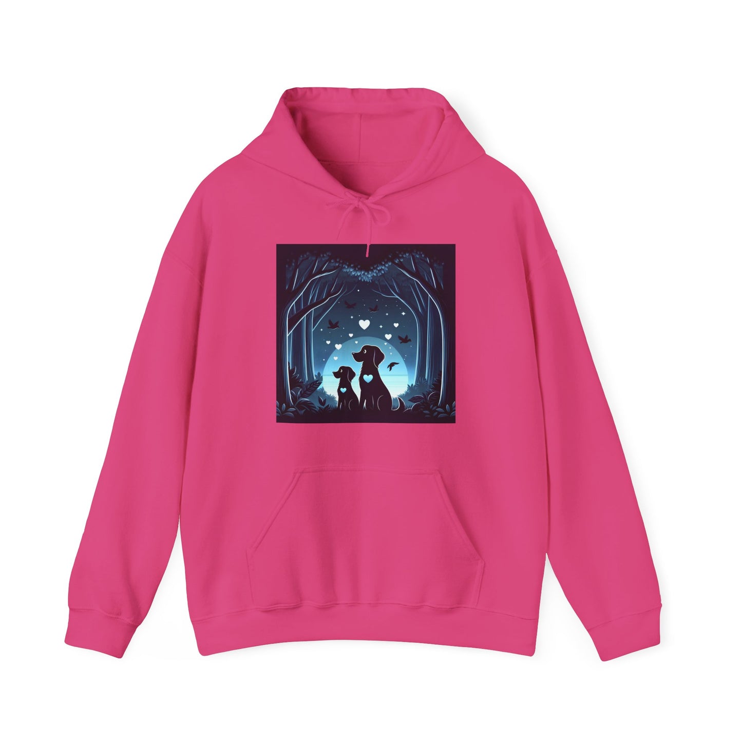Dog Love in the Moonlight - Forest Unisex Hoodie