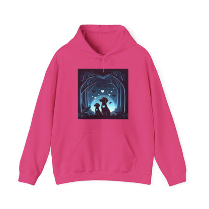 Dog Love in the Moonlight - Forest Unisex Hoodie