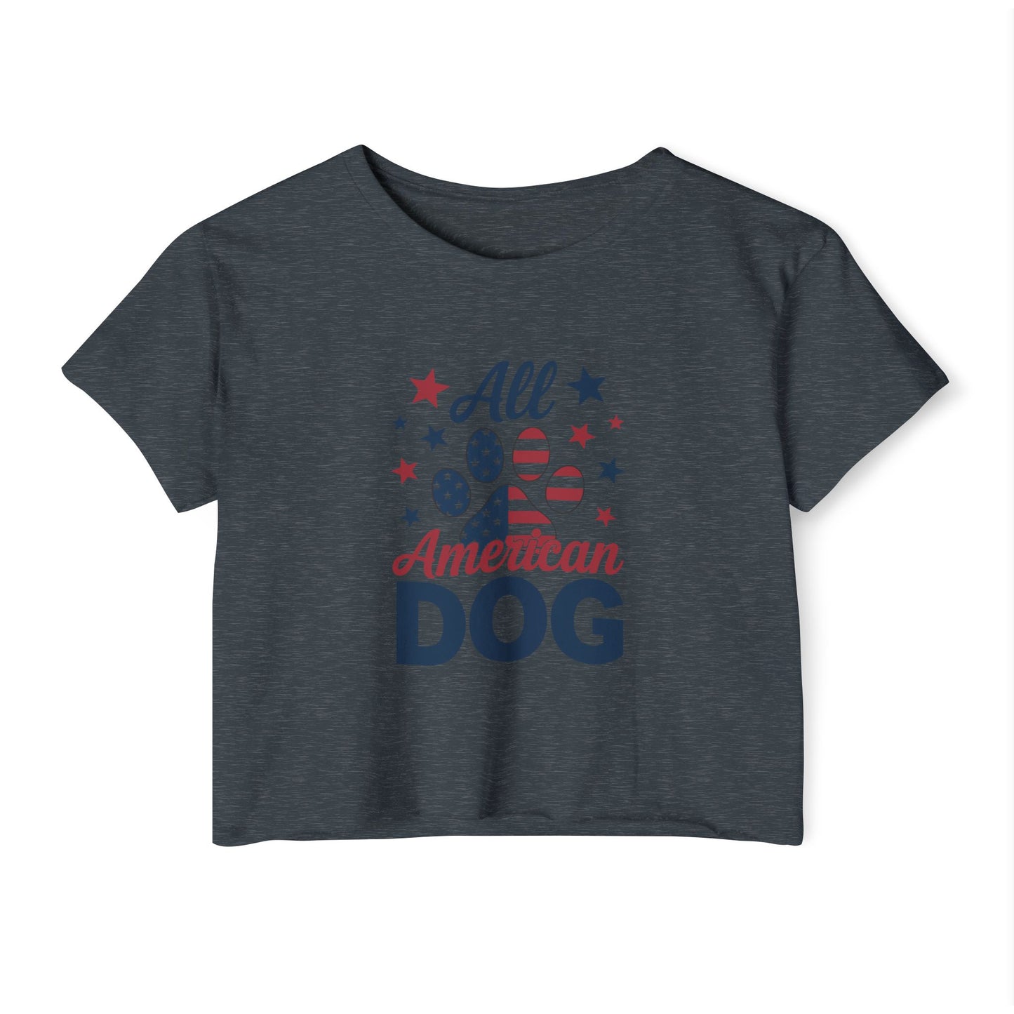 All American Dog Crop Top – Patriotic 4th of July Pet Lover Tee