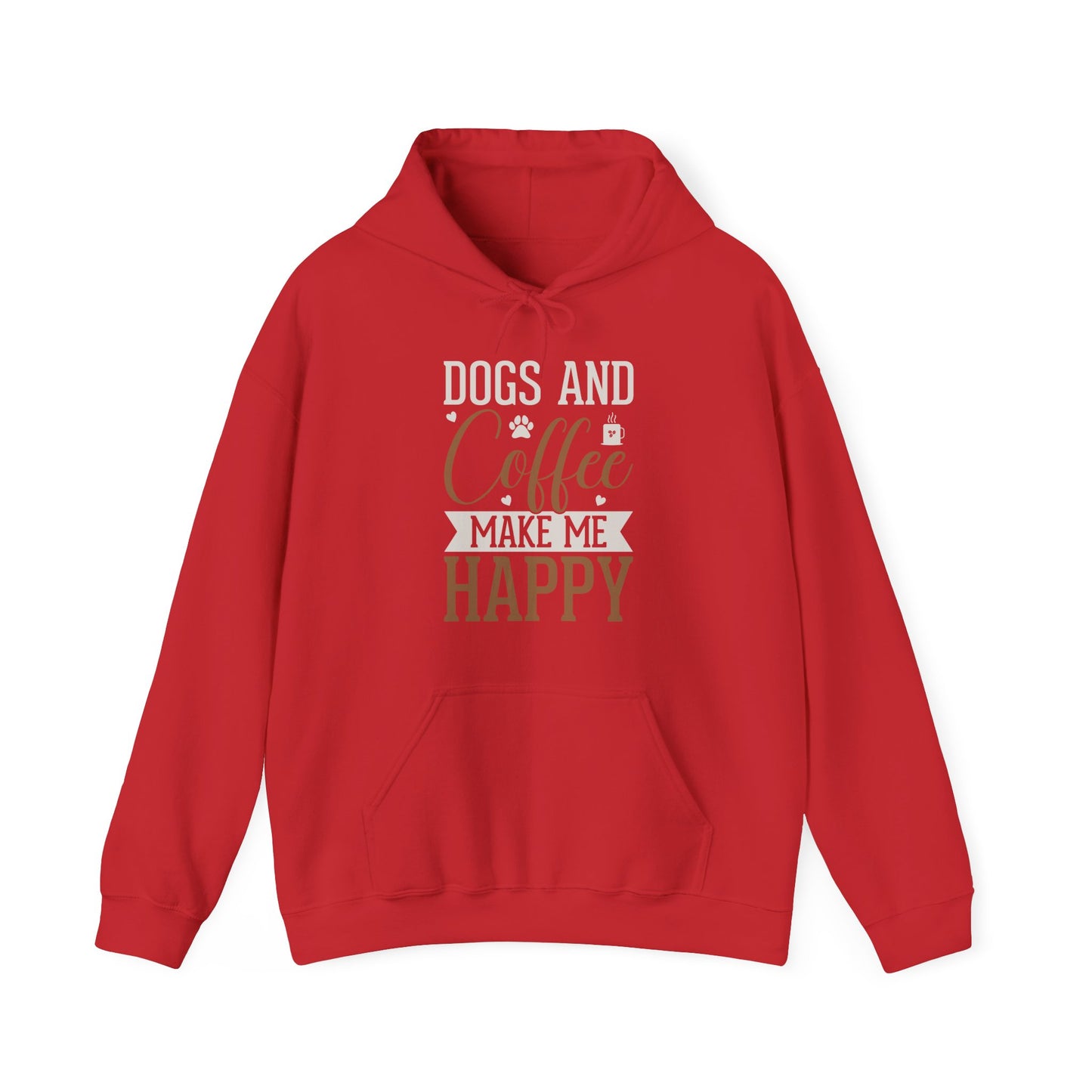 “Dogs and Coffee Make Me Happy” Unisex Hoodie – Cozy Dog Lover & Coffee Addict Sweatshirt