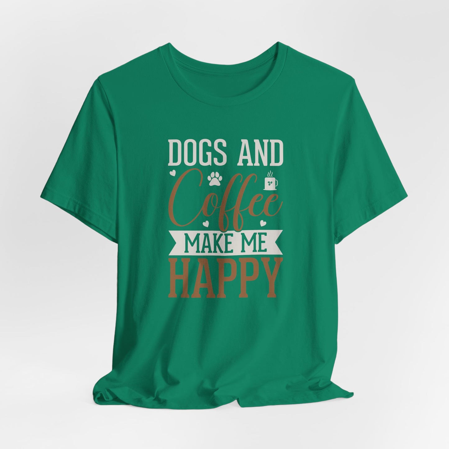 Dogs & Coffee Make Me Happy Graphic T-Shirt