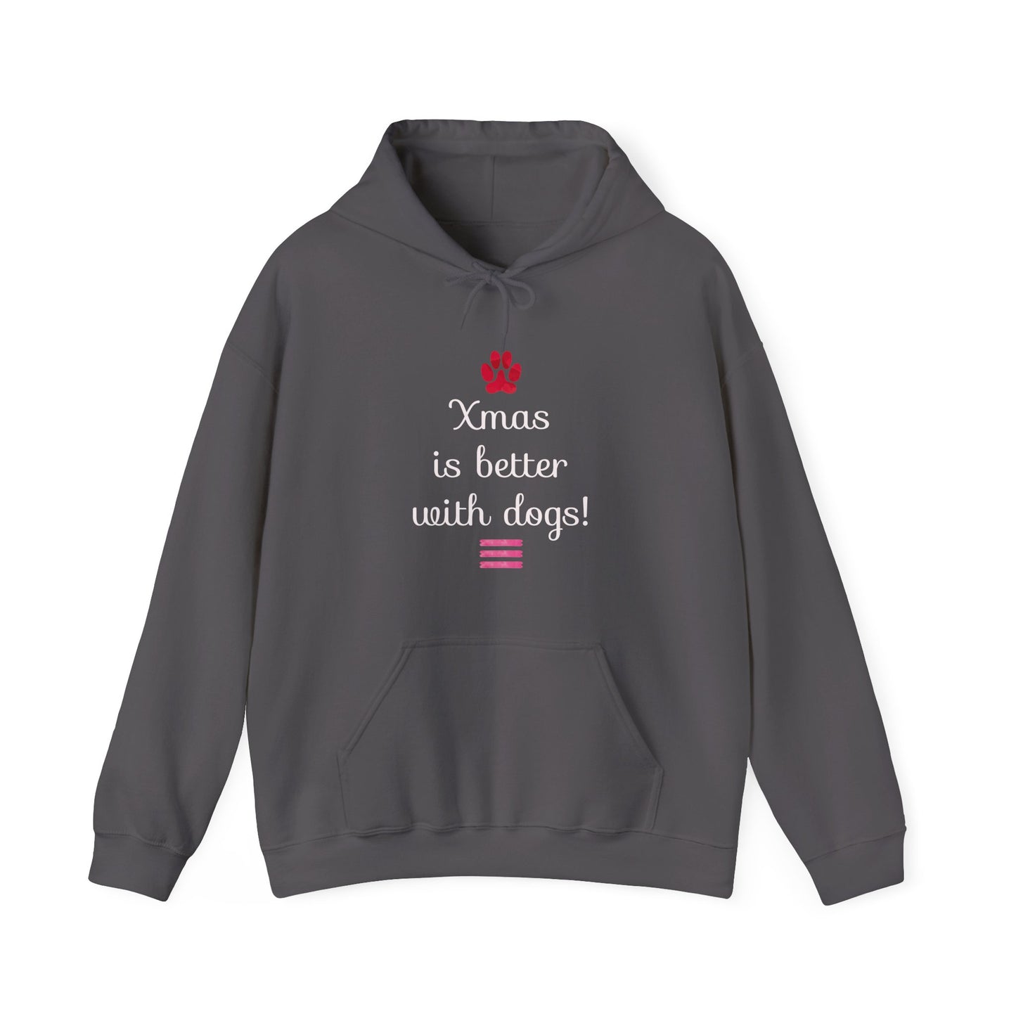 Xmas Is Better with Dogs - Holiday Paw Print Hoodie