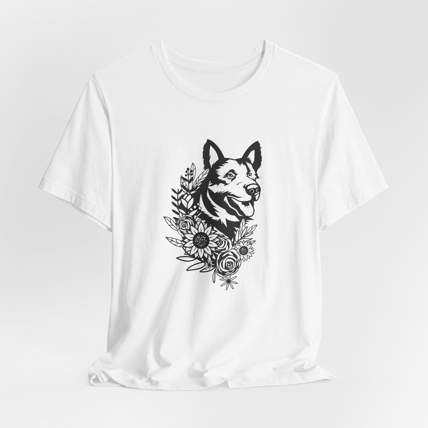 Floral German Shepherd Unisex T-Shirt