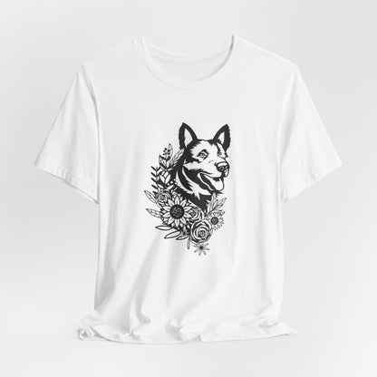 Floral German Shepherd Unisex T-Shirt