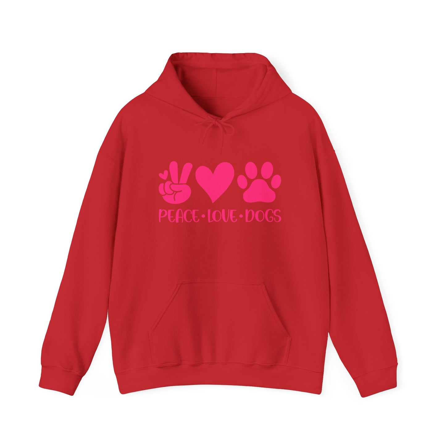 Peace Love Dogs - Pink Hearts and Paws Hoodie