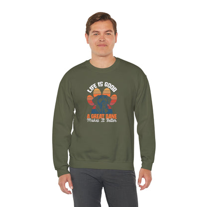 Great Dane Life Sweatshirt | Retro Sunset Dog Lover Gift