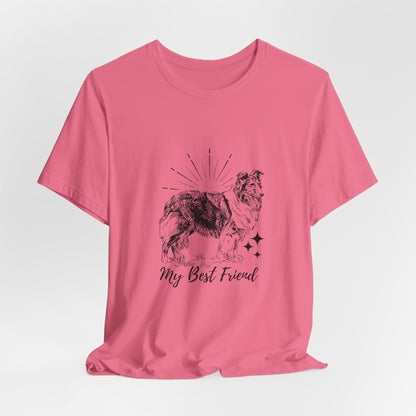 My Best Friend Collie Sketch T-Shirt | Dog Lover Gift