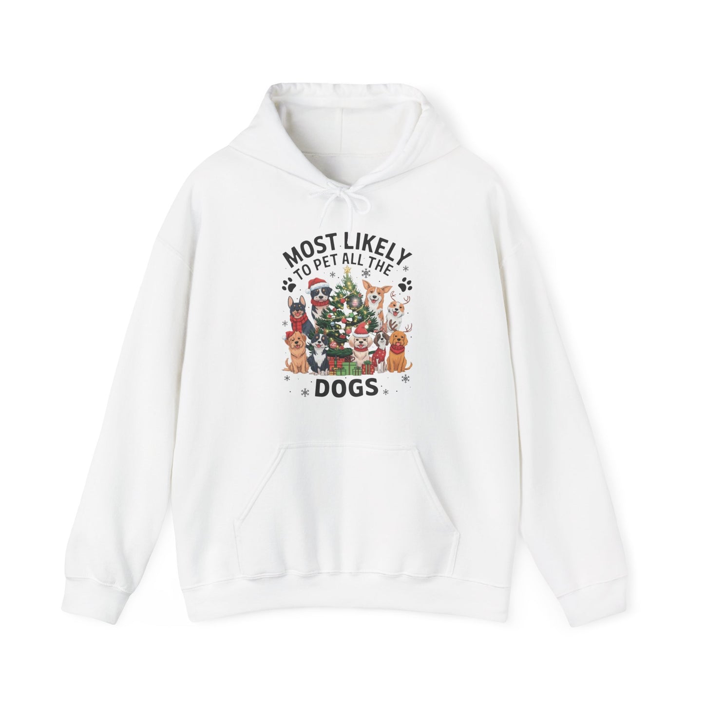 Most Likely To Pet All The Dogs Christmas Hoodie