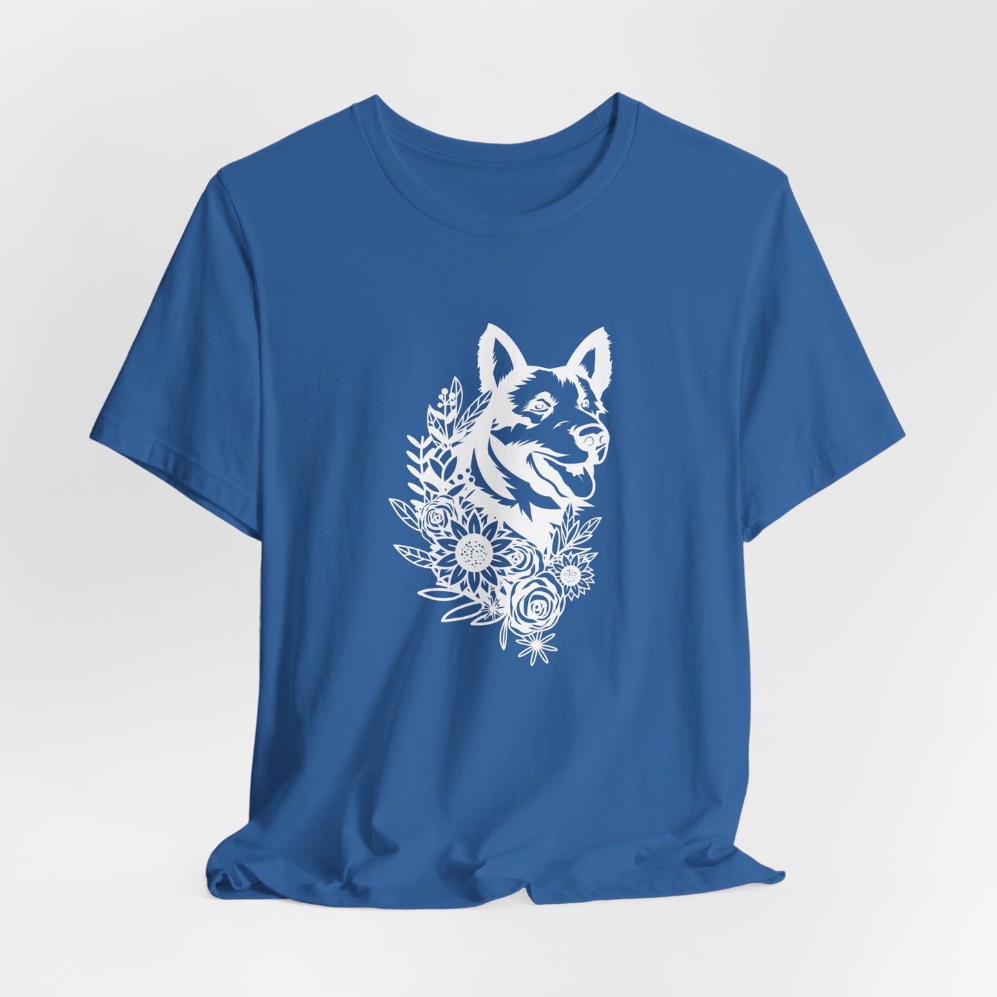 Floral German Shepherd Unisex T-Shirt
