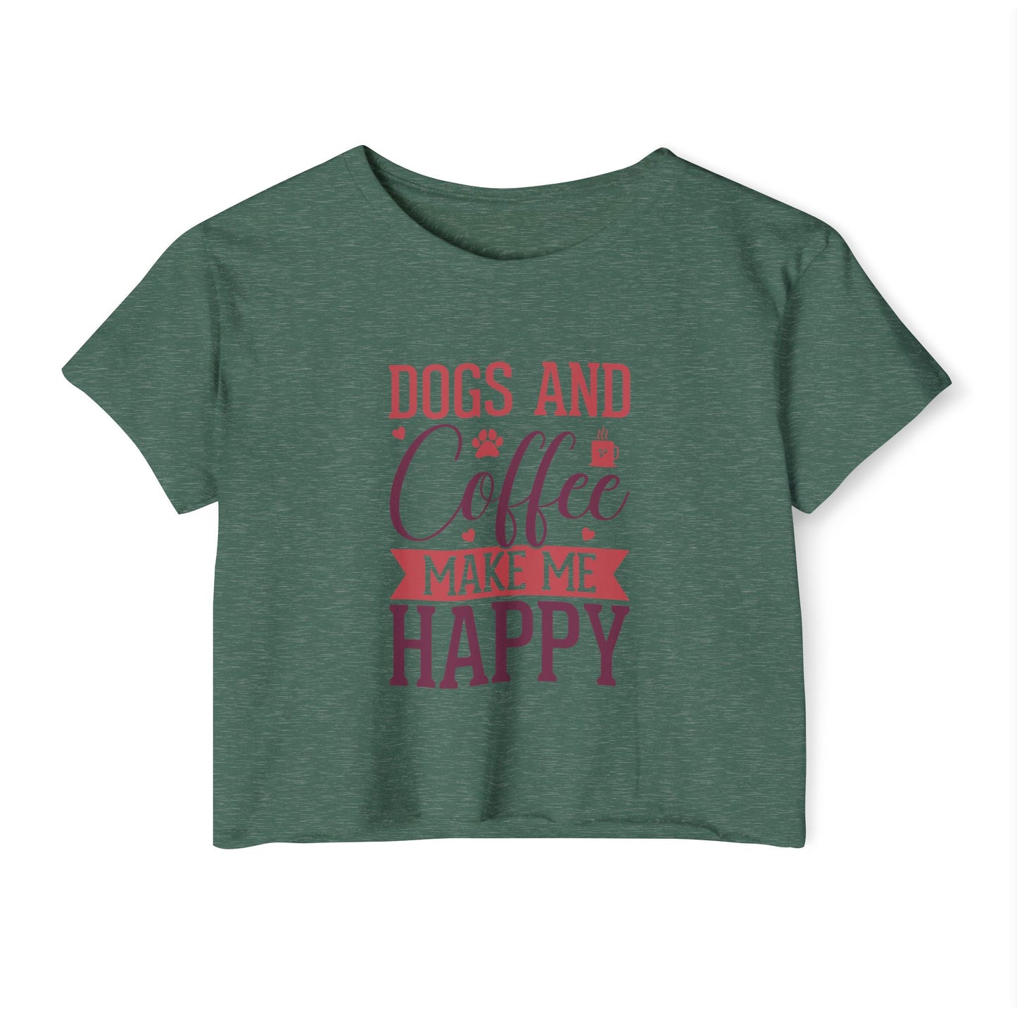 Dogs & Coffee Crop Top – Tee for Dog & Coffee Lovers