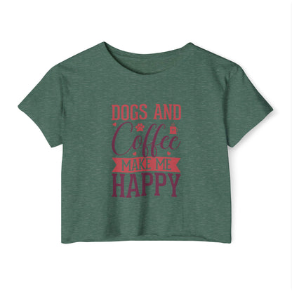 Dogs & Coffee Crop Top – Tee for Dog & Coffee Lovers