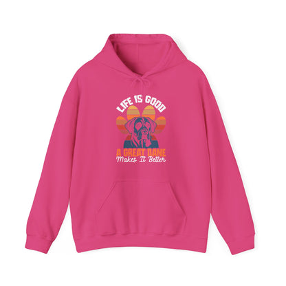 Great Dane Life Hoodie | Retro Sunset Dog Lover Gift