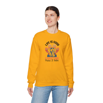 Great Dane Life Sweatshirt | Retro Sunset Dog Lover Gift