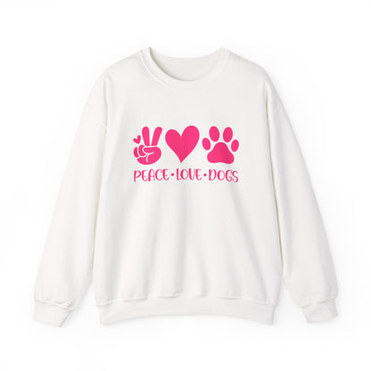 Peace Love Dogs Pink Graphic  Sweatshirt