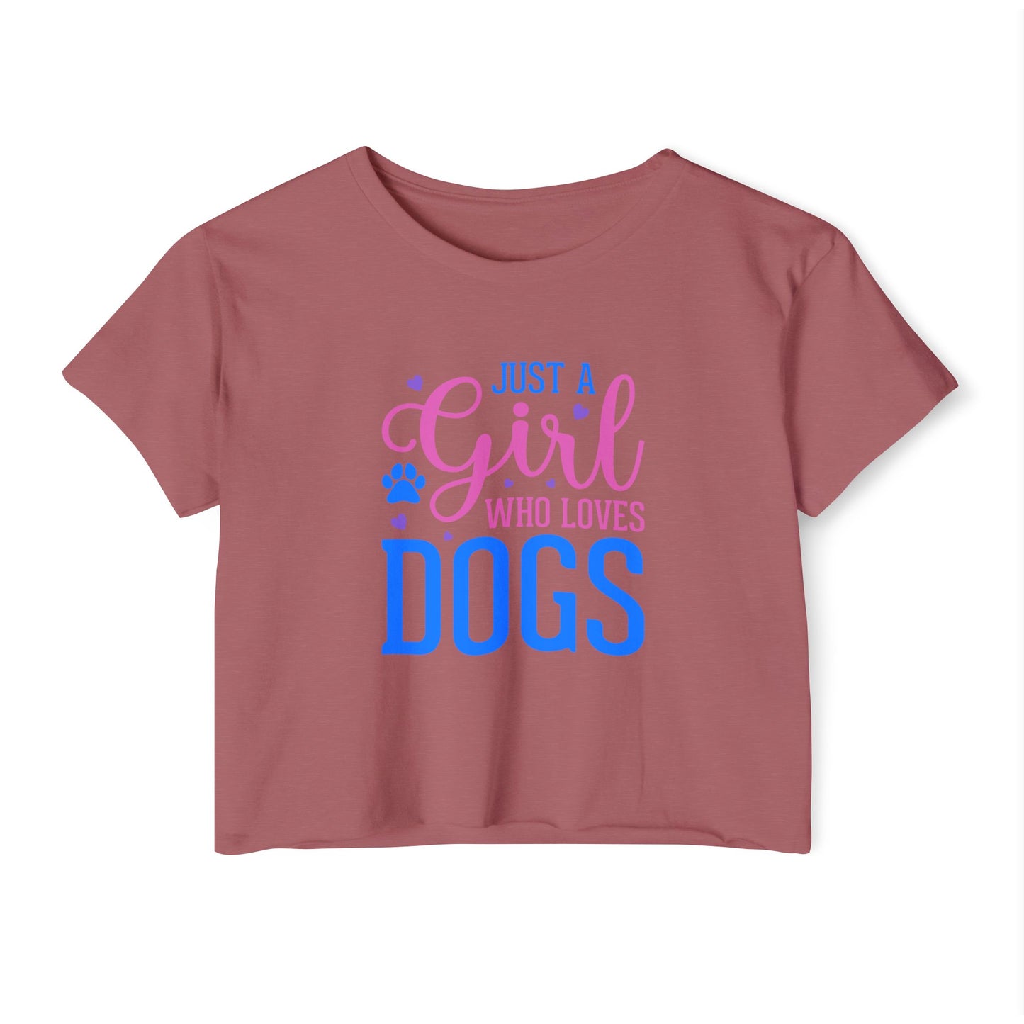 Just a Girl Who Loves Dogs Crop Top – Cute Dog Lover Shirt