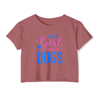 Just a Girl Who Loves Dogs Crop Top – Cute Dog Lover Shirt