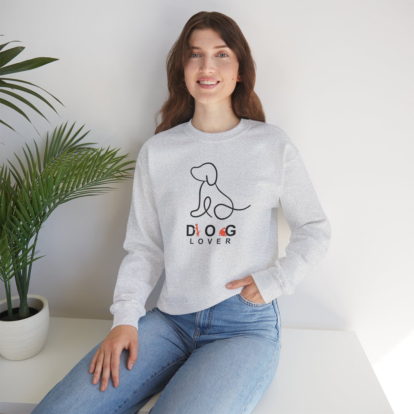 Minimalist One-Line "Dog Lover" Sweatshirt