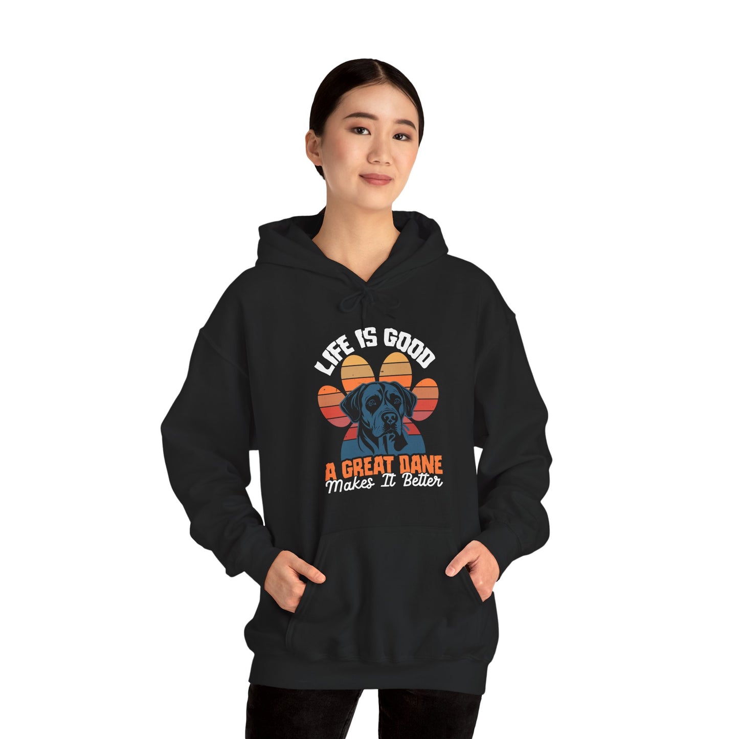 Great Dane Life Hoodie | Retro Sunset Dog Lover Gift