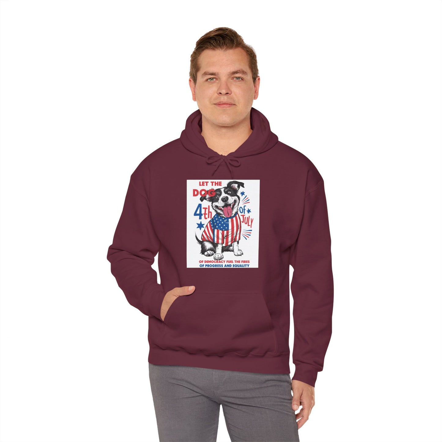 4th of July Dog - American Flag Patriotic Hoodie