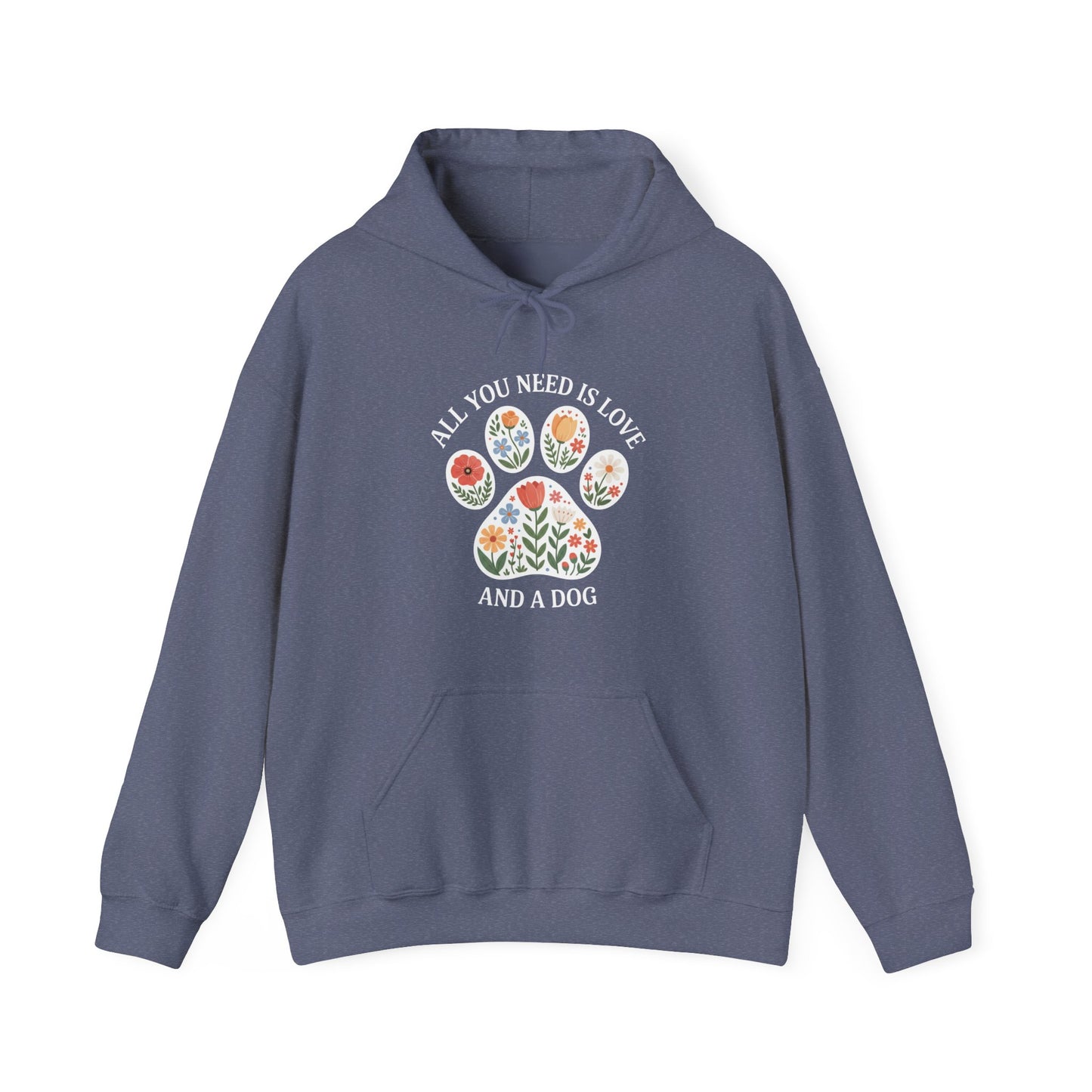 All You Need Is Love & A Dog | Floral Paw Print Hoodie