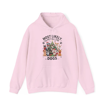Most Likely To Pet All The Dogs Christmas Hoodie