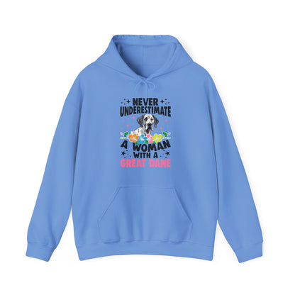 Woman With A Great Dane Hoodie | Funny Floral Dog Mom Gift