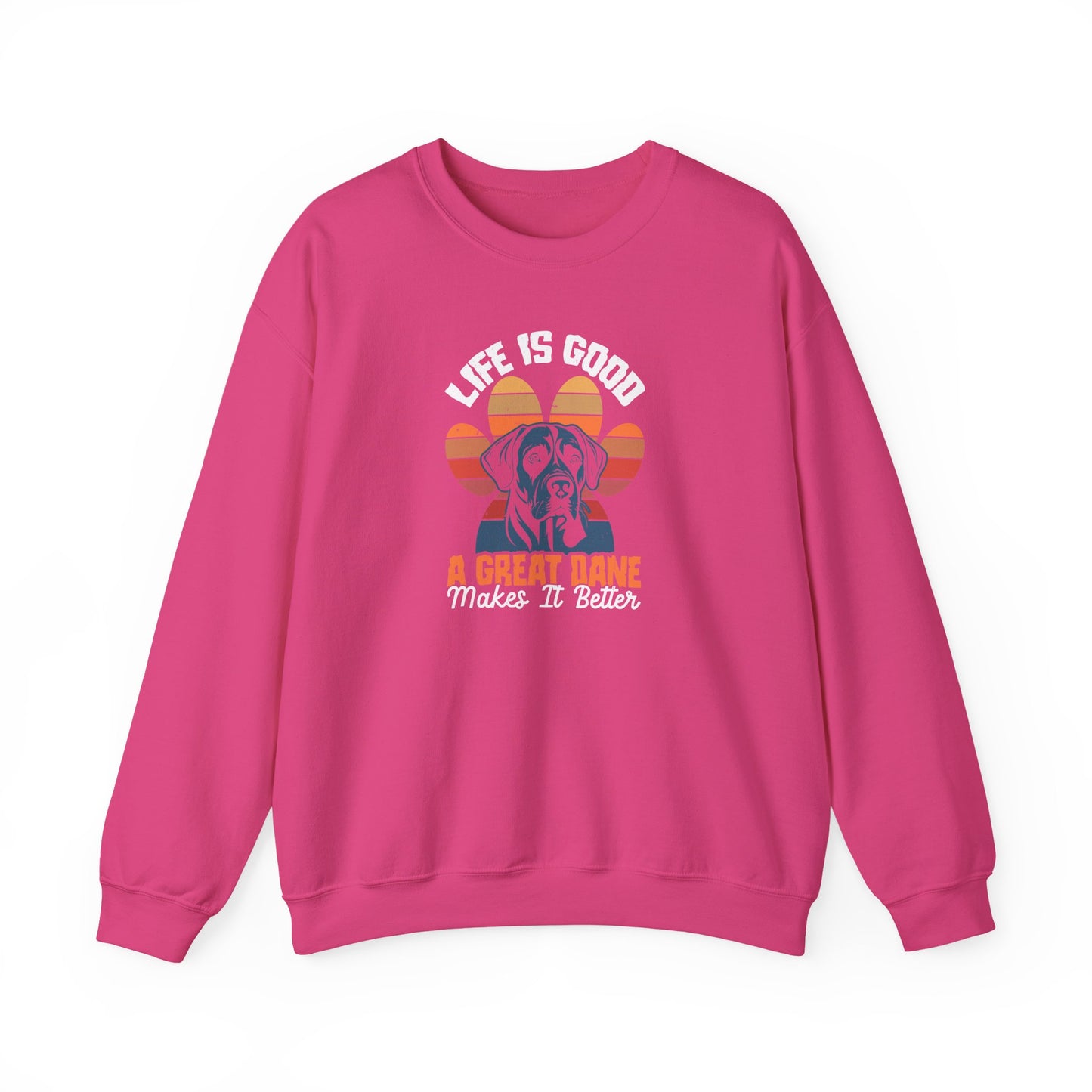 Great Dane Life Sweatshirt | Retro Sunset Dog Lover Gift