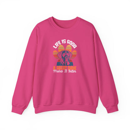 Great Dane Life Sweatshirt | Retro Sunset Dog Lover Gift