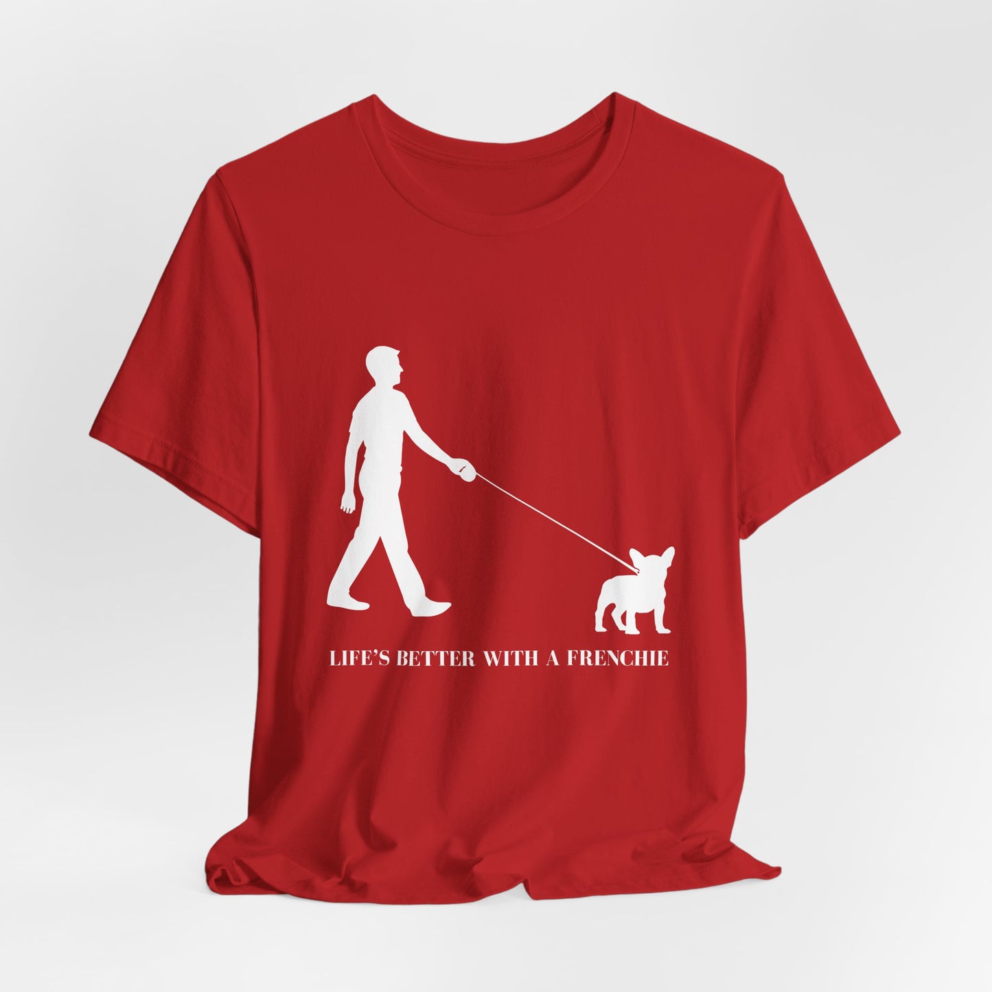 Man and His Frenchie – Minimalist Line Art Unisex T-Shirt